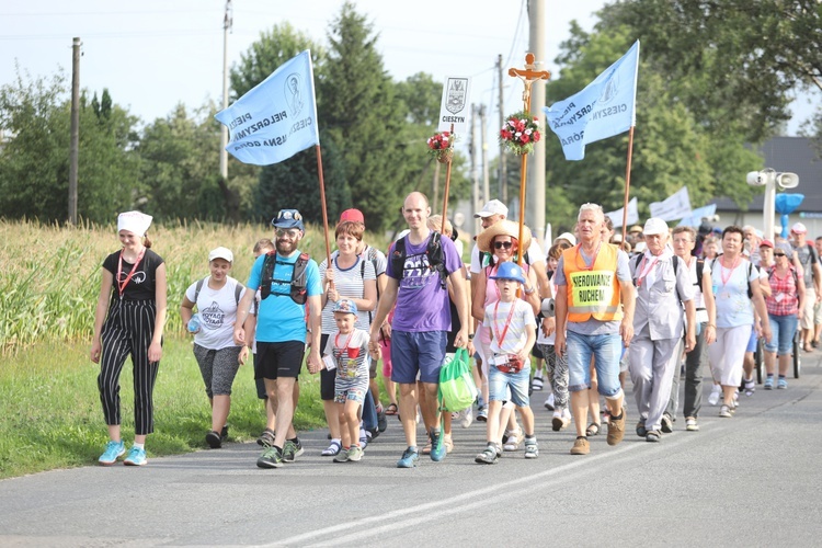 28. Pielgrzymka Cieszyńska 2019 na trasie - w Bziu Zameckim