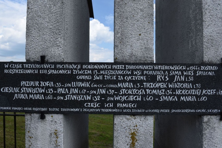 Pamięci zamordowanych przez Niemców w Porąbce