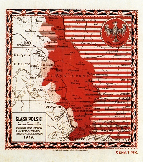 Pocztówka wydana przez Towarzystwo Pomocy dla Górnego Śląska w 1919 r.