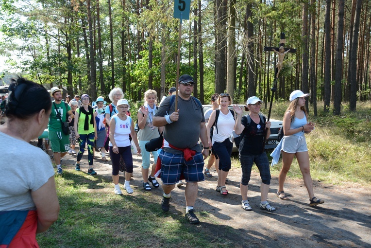 Pielgrzymi na leśnych ścieżkach