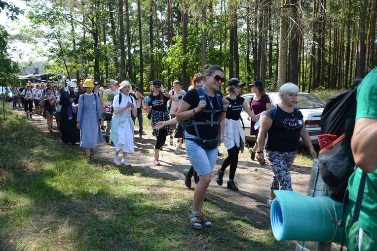 Pielgrzymi na leśnych ścieżkach