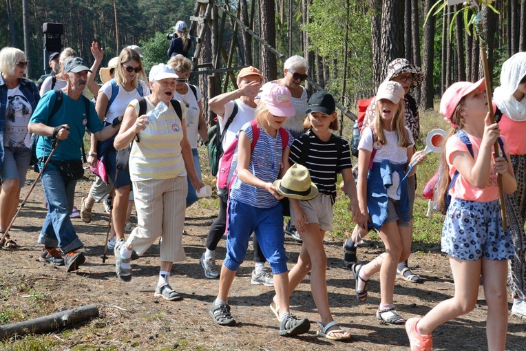 Pielgrzymi na leśnych ścieżkach