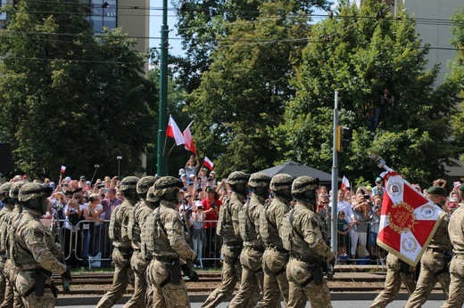 Katowice. Defilada "Wierni Polsce"