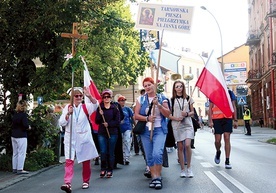 Wyjście pątników  na szlak.