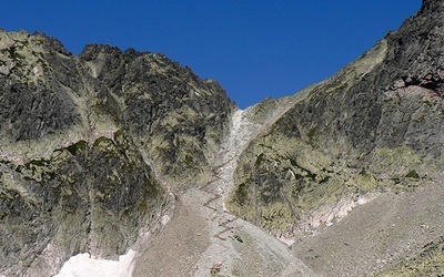 Lodowa Przełęcz  od strony Dolinki Lodowej.