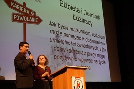 Elżbieta i Dominik Łozińscy mówili o pozytywnym wpływie życie zawodowego na rodzinne i odwrotnie.