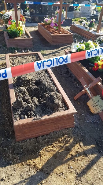Zniszczone nagrobki na zabrzańskim cmentarzu    