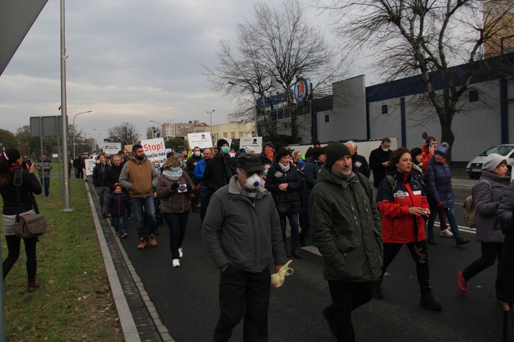 Protest ekologiczny "Benzen nas zabija"