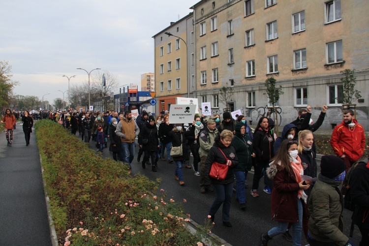 Protest ekologiczny "Benzen nas zabija"