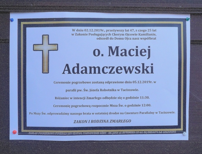 Pogrzeb kamilianina ojca Macieja Adamczewskiego 