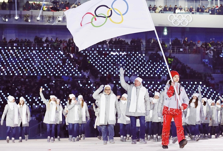 Na zimowej olimpiadzie w Pjongczangu w 2018 r. Rosjanie wystąpili pod flagą olimpijską.