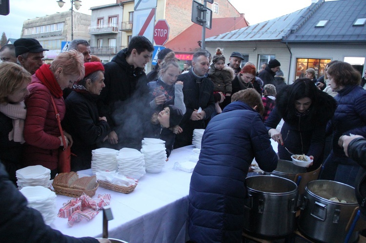 Wigilia na bobowskim rynku