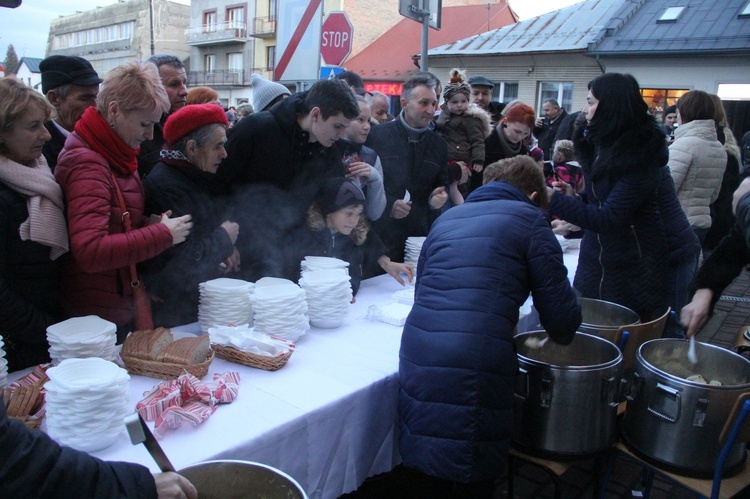 Wigilia na bobowskim rynku