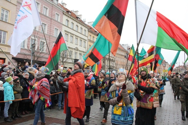 Orszak Trzech Króli na ulicach Warszawy 