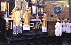 Eucharystia w sandomierskiej katedrze.