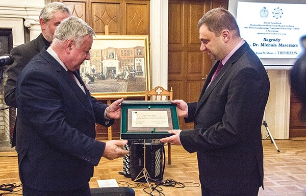 Podczas odbierania wyróżnienia w Muzeum Historycznym Miasta Tarnobrzega.