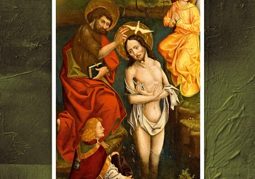 Jan Polak "Chrzest Chrystusa" olej na desce, 1480–1485, Los Angeles County Museum of Art, Los Angeles