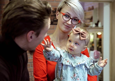 Natalia Kawka-Bień z mężem Jackiem i córeczką Jagodą Marią.