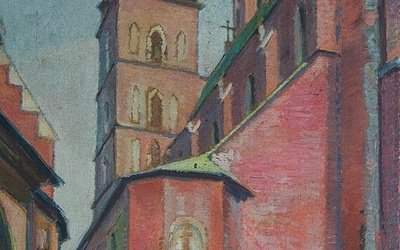 Adolf Hyła, „Widok na kościół Mariacki w Krakowie”.