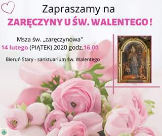 Msza św. zaręczynowa u św. Walentego, Bieruń, 14 lutego