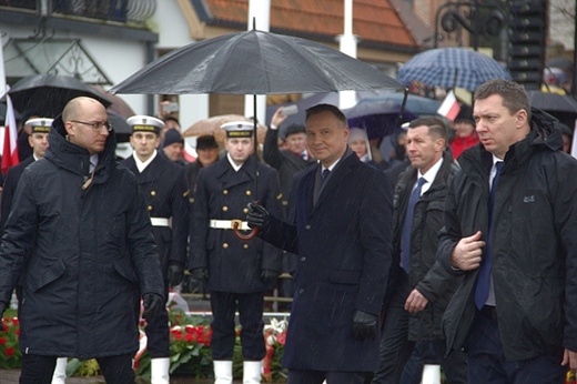 Prezydent Andrzej Duda w puckim porcie