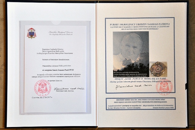 Relikwie św. Jana Pawła II