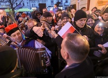 Prezydent Andrzej Duda podczas spotkania z mieszkańcami Zakliczyna.