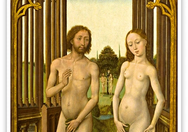 Artysta nieznany, zwany Mistrzem OdkupieniaWygnanie z rajuolej na desceok. 1450Muzeum PradoMadryt