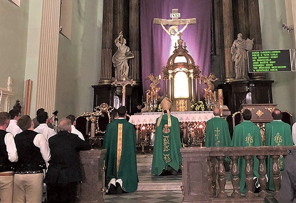 Na zakończenie ołtarz zasłoniła wielkopostna zasłona.