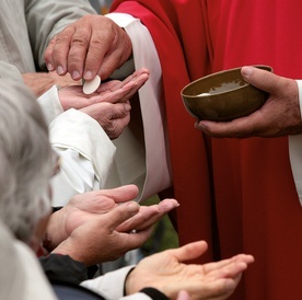 Polski episkopat w 2005 roku ogłosił dokument, w którym znalazło się ogólne pozwolenie na udzielanie Komunii św. na rękę osobom,  które o to proszą.