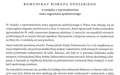 Komunikat biskupa opolskiego