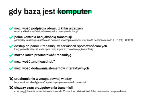 Prezentacja multimedialna o transmitowaniu Mszy św.