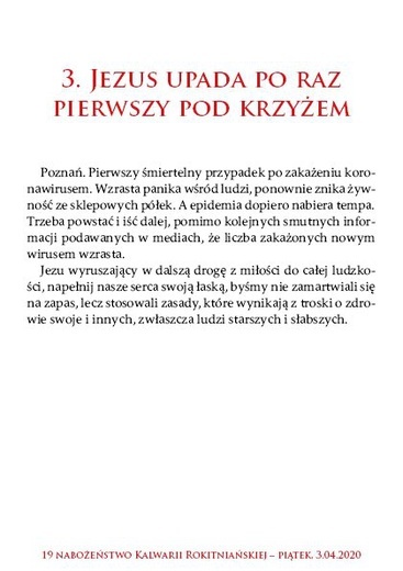 Rozważania Nabożeństwa Kalwarii Rokitniańskiej 2020 