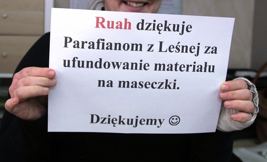 "Ruah" szyje w Czańcu maseczki dzięki pomocy darczyńców
