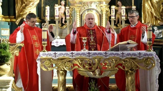 Niedziela Palmowa z bp. Piotrem Gregerem w konkatedrze w Żywcu - 2020