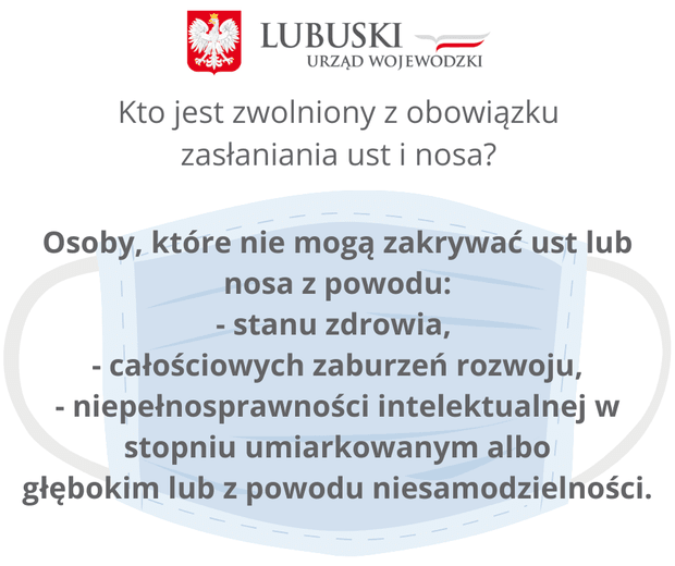 Kto jest zwolniony z obowiązku zasłaniania ust i nosa?