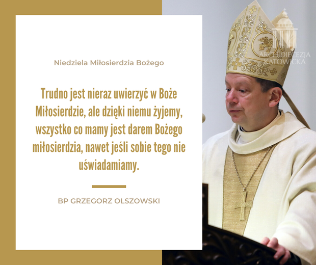 Bp Olszowski w Niedzielę Miłosierdzia: Kościół narzędziem Bożego miłosierdzia