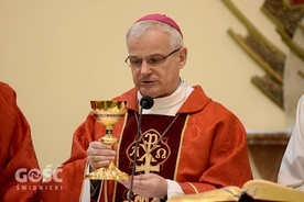 Bp Marek Mendyk w czasie Mszy św. odpustowej w świdnickim seminarium.