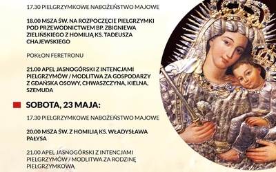 Szczegółowy program 352. Pieszej Pielgrzymki Oliwskiej do Wejherowa.