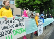 Niemal 150 osób protestowało przeciw wycince drzew przy ul. Lipowej