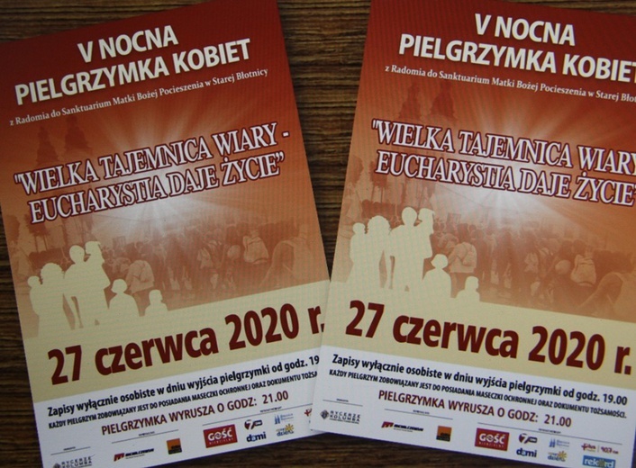 Plakat - zaproszenie do udziału w pielgrzymce kobiet.