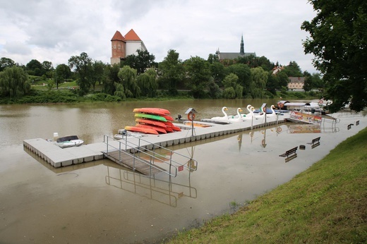 Duża woda na Wiśle w Sandomierzu 