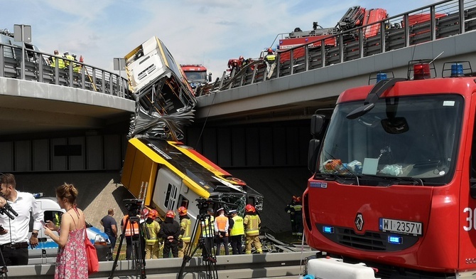 Nieoficjalnie: Kierowca autobusu, który spadł z S8, był pod wpływem amfetaminy