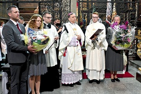 ▲	W imieniu wszystkich na koniec Eucharystii głos zabrał bp Adam Bałabuch.