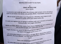 Mail z treścią nekrologu, napisanego przez kompozytora.