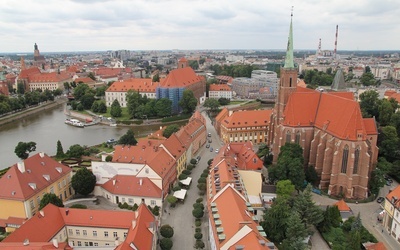 Wieża wrocławskiej katedry. Z widokiem na Wrocław i Afrykę