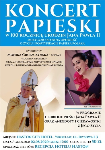 Papieski koncert Moniki Gruszczyńskiej we Wrocławiu