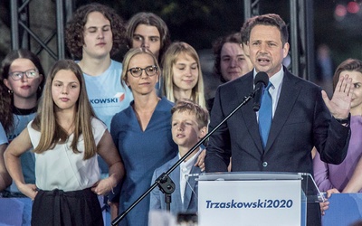 Minorowe nastroje dominowały na wieczorze wyborczym Rafała Trzaskowskiego.