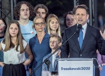 Minorowe nastroje dominowały na wieczorze wyborczym Rafała Trzaskowskiego.