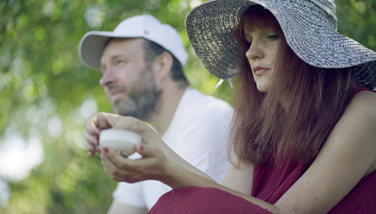 Agnieszka Radzikowska i Dariusz Chojnacki  na planie serialu.